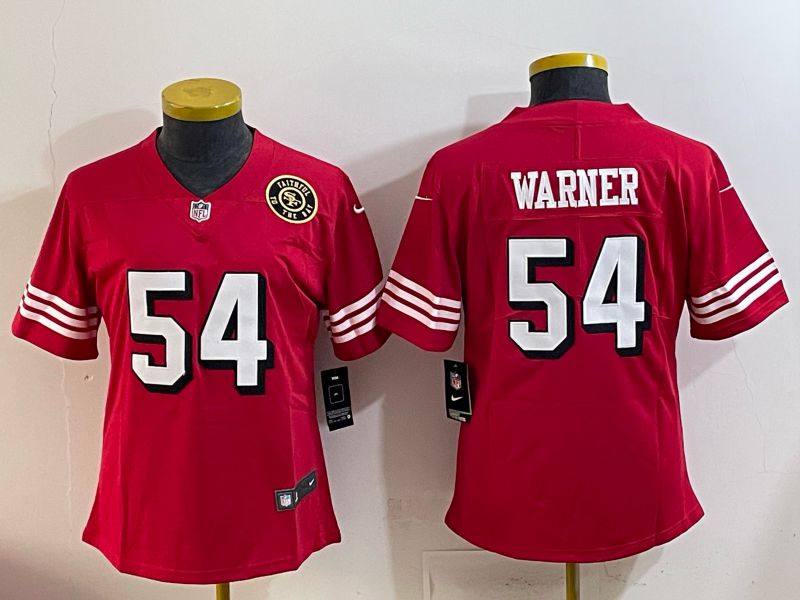 Youth 2025 San Francisco 49ers #54 Warner Red Nike Limited NFL Jersey style 004->youth nfl jersey->Youth Jersey